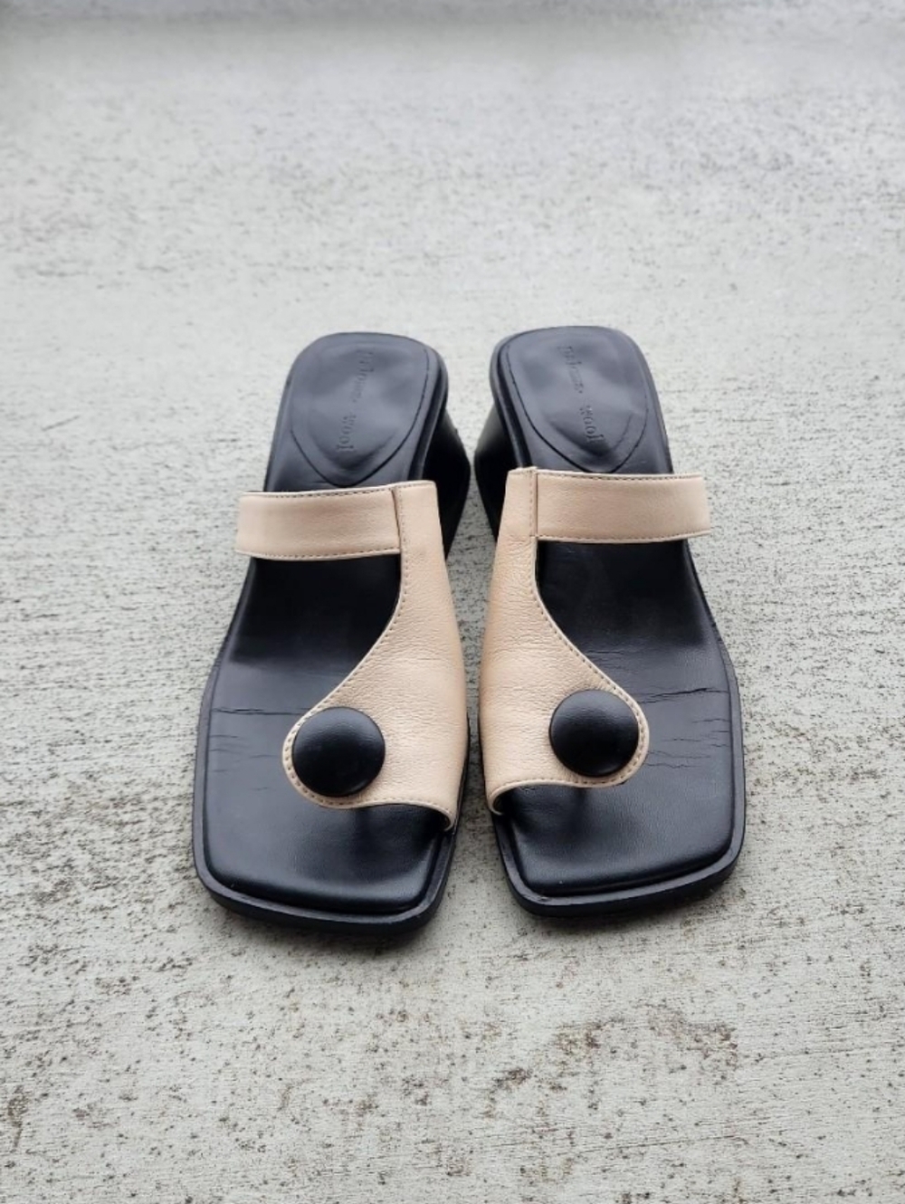 Paloma Wool Beige and Black Women's Slide Sandals - Minimal Chic